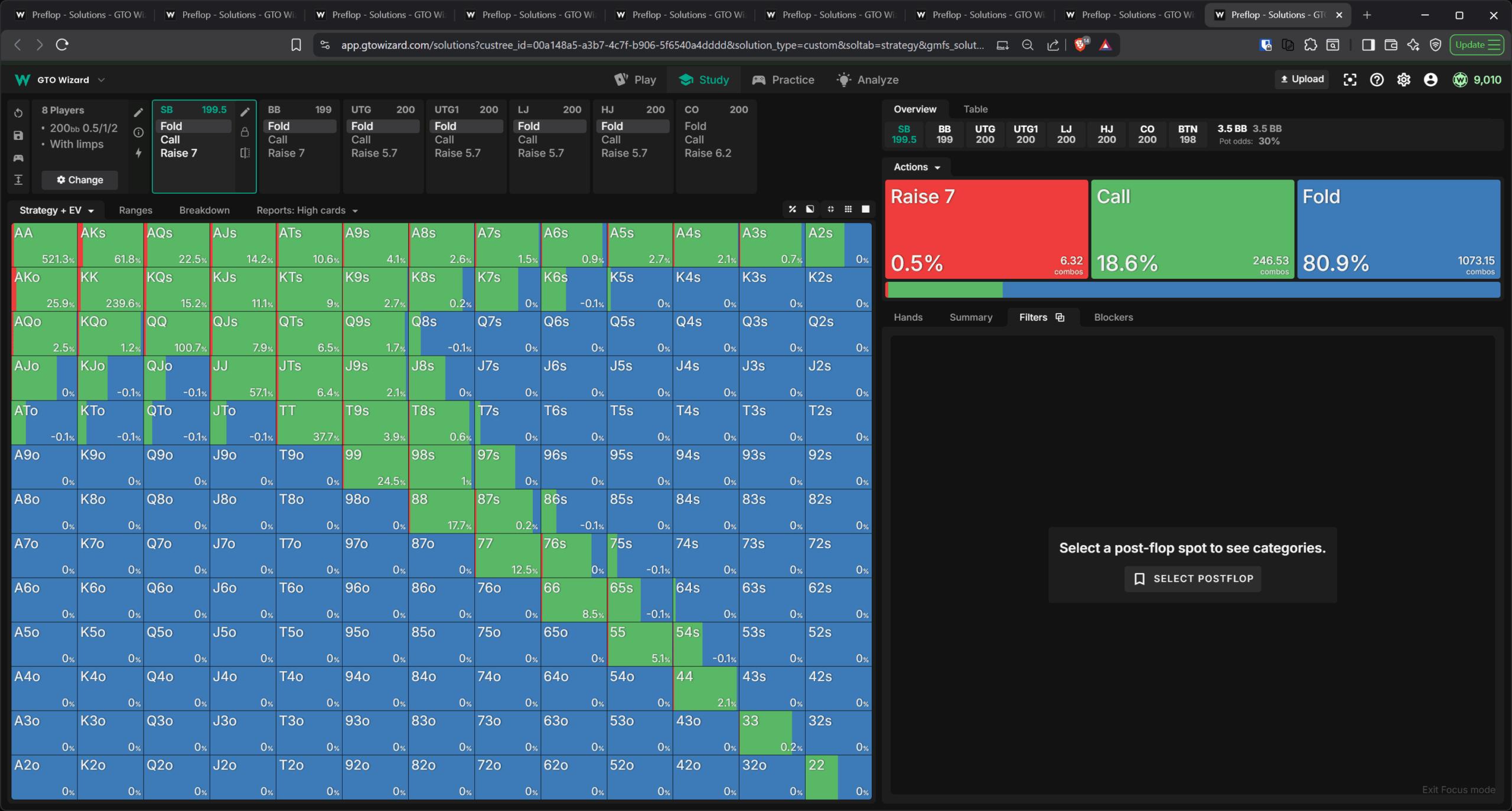 无抽水游戏中小盲 limp 范围图