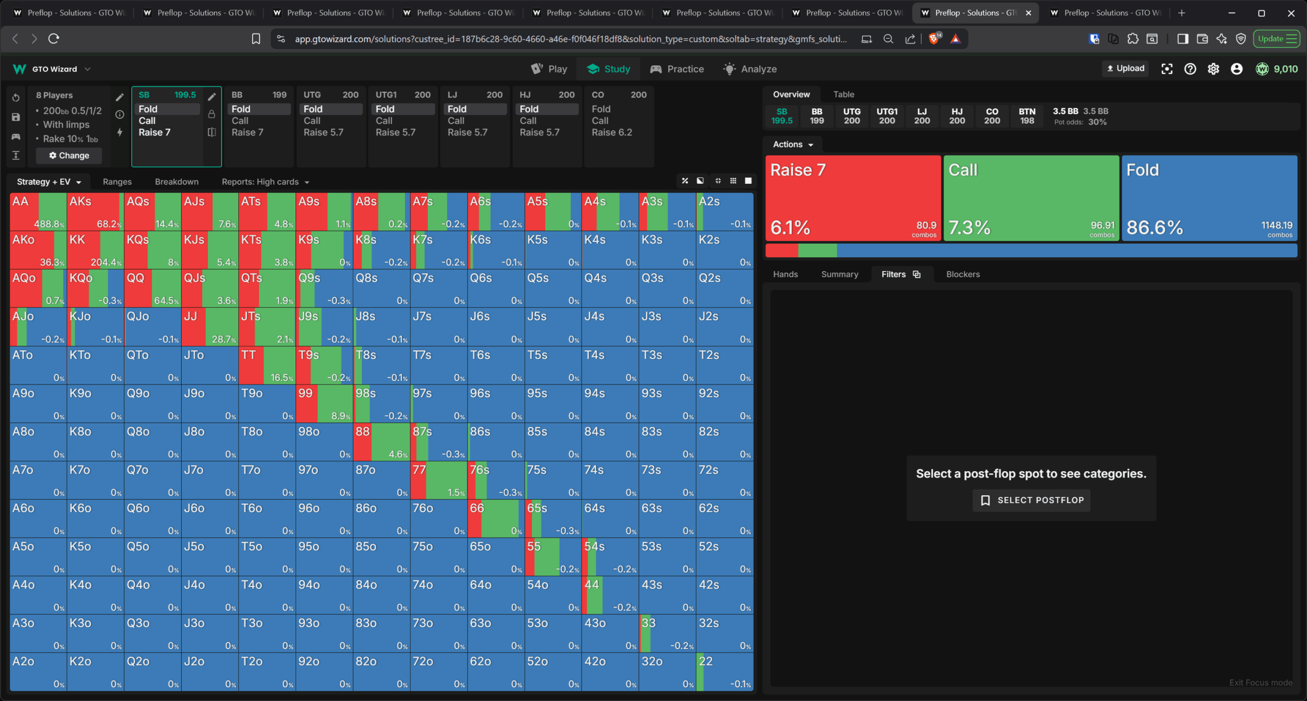 有抽水游戏中小盲 limp 范围图